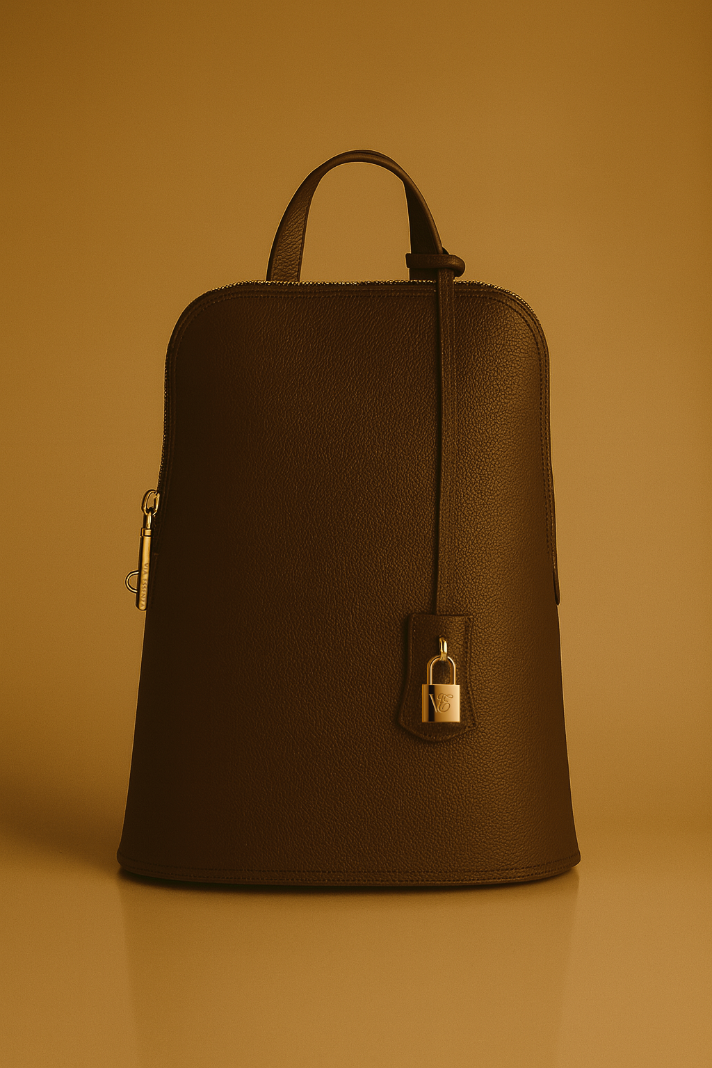 Via Essenza VIA backpack in dark brown Italian leather, Caffè color