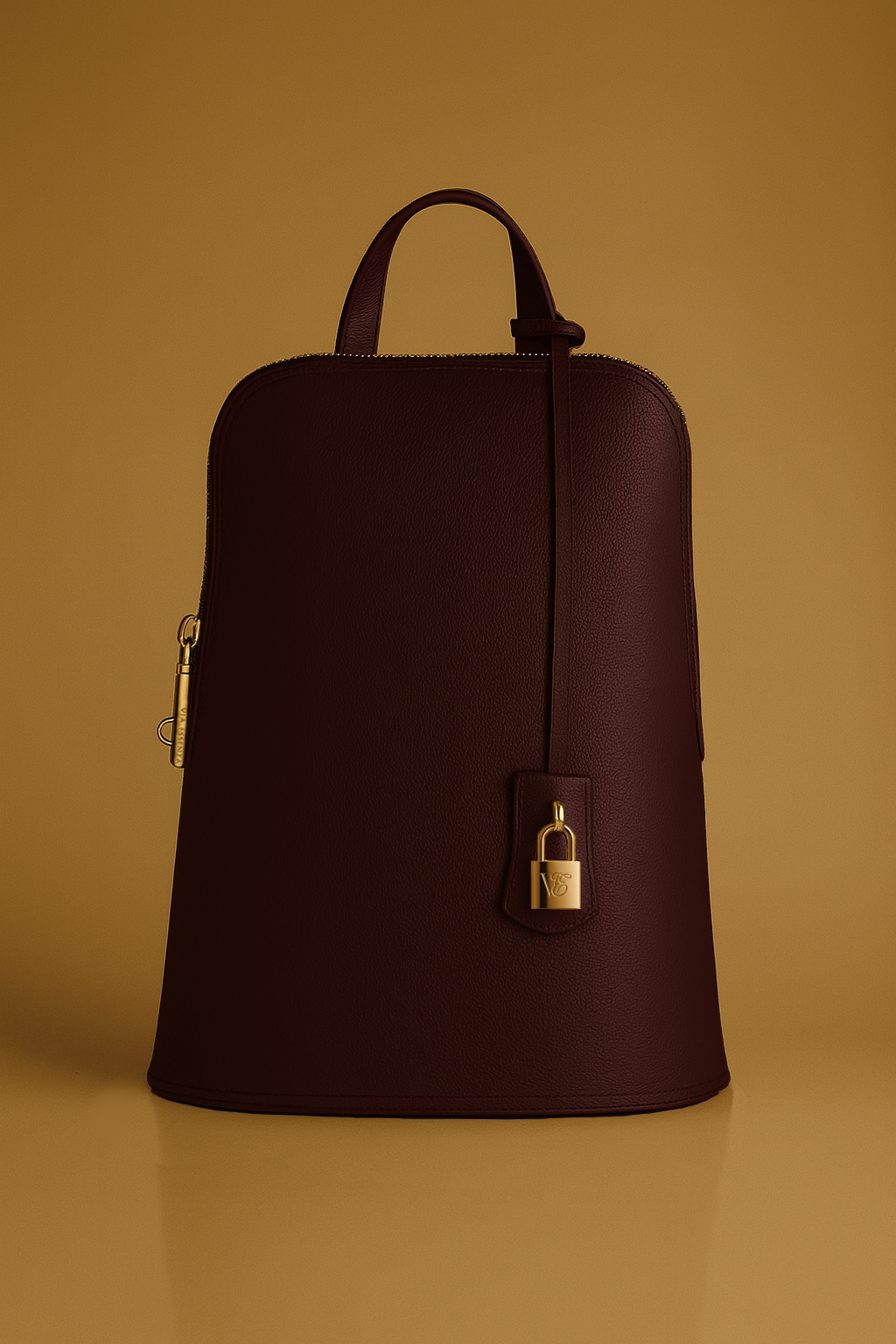 Via Essenza VIA backpack in deep dark burgundy Italian leather, Vino color