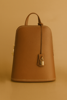 Via Essenza VIA backpack in warm camel Italian leather, Terra color.